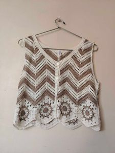 Boho Crochet Knit Sleeveless Vest