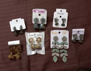 Assorted Dangle & Jhumka Earrings Set