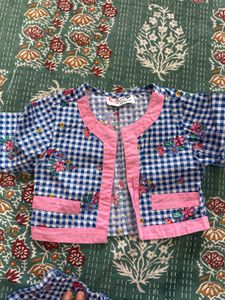 Cute Gingham Skirt Set
