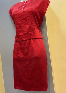 DIWALI SALE OFFER🚨Classic Red Button-Up Dress