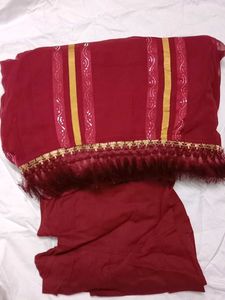 Maroon Ethnic Saaree with Free Petti coat