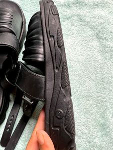 New Black All Seasons Wedges Sandal