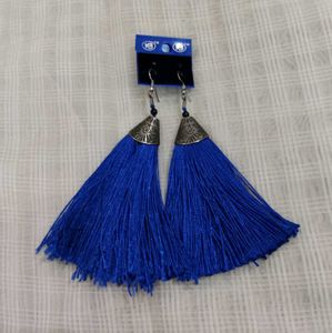 Royal Blue Tassel Earrings