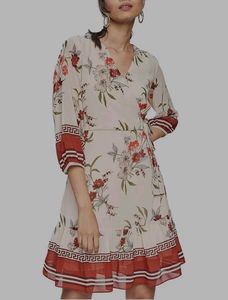 AND Oriental Floral Midi Wrap Dress