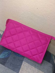 Hot Pink Quilted Pouch