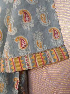 silver grey Paisley Print Kurta