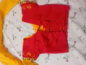 Yellow And Red Colour Radha Rani Dress