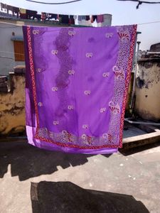 Elegant Purple Saree with Blouse