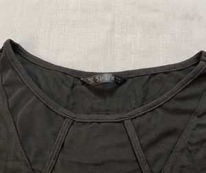 Chic Black Mesh Panel Tank Top