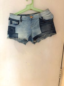 Stylish Patchwork Denim Shorts