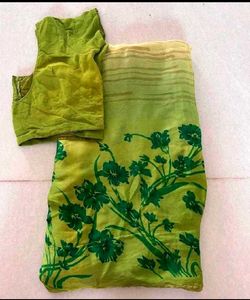 Green Floral Saree
