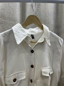 Cream Shirt Dress with Belt