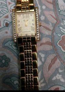 Elegant Swiss Made Longines Gold Diamond Watch