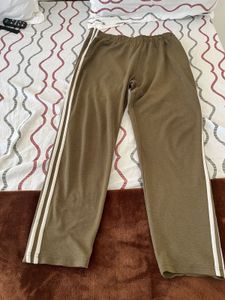 Olive Green Track Pants with Stripes