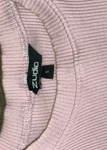 Zudio Ribbed T-Shirt for Girls | Trendy fit