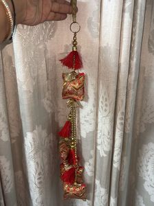 Red &amp; Gold Tassel Lehngha Hanging
