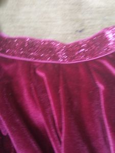 Velvet Skirt with Glitter Waistband