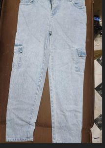 Light Wash Cargo Jeans