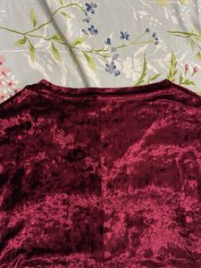 Crushed Velvet V-Neck Top