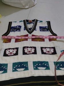 Vintage Sweater Vest with Cute Graphics