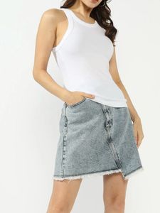 WESTSIDE White Ribbed Tank Top