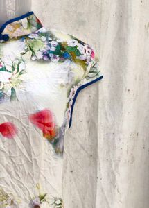Floral Print Chinese Cheongsam Dress