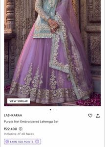 Lashkaraa Purple Embroidered Lehenga Set
