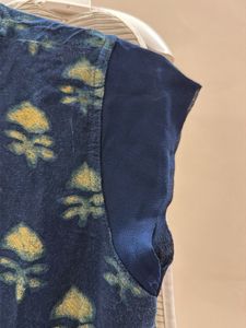 Stylish Blue Printed Ethnic Gown