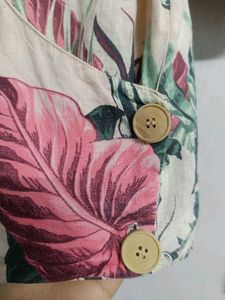 Zara Tropical Print Wrap Top