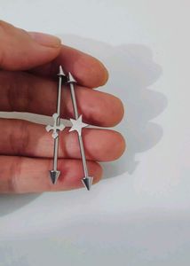2-Piece Star & cross Industrial Piercing Barbell E