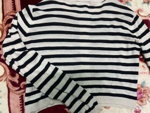 Striped Button-Up Cardigan