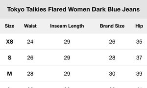 Women Flared Mid Rise dark Blue Jeans Size 28-30
