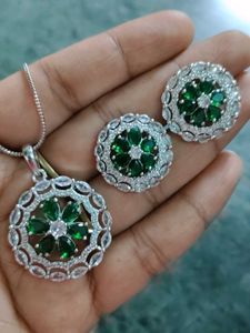 Emerald and Diamond Jewelry Set