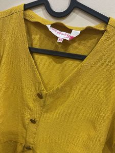 Trendy Yellow Textured Top
