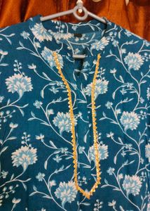 Blue Floral Print Kurta