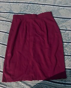 Burgundy Midi Skirt