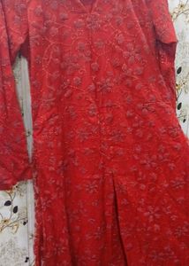 Red Embroidered frock