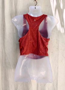 Red Textured Tank Top