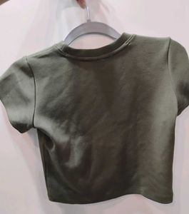 Olive Green CloudSoft Flex Crop Top- OFFDUTY