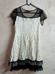 Stylish Ladies Lace Mini Dress Partywear Layered