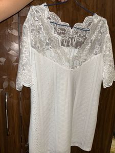 Lace Detail White Top