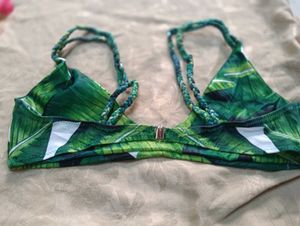65.Tropical Green Bikini Top