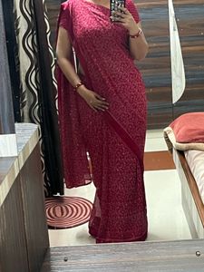 Elegant Red Floral Saree