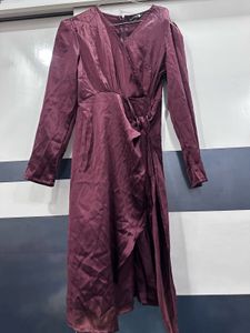 Elegant Satin Wrap Dress