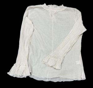 White Ruffled Neckline Top