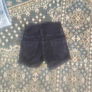 Girls High Waisted Denim Shorts
