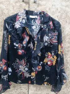 Floral Print Ruffle Top