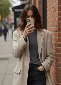 Beige Oversized Blazer