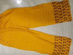 Mustard Colour Kurta And Plazzo Set