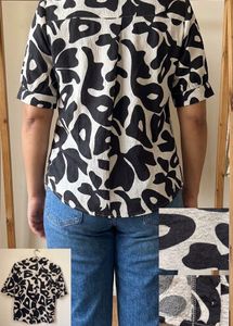 Stylish Black &amp; White Abstract Print Top